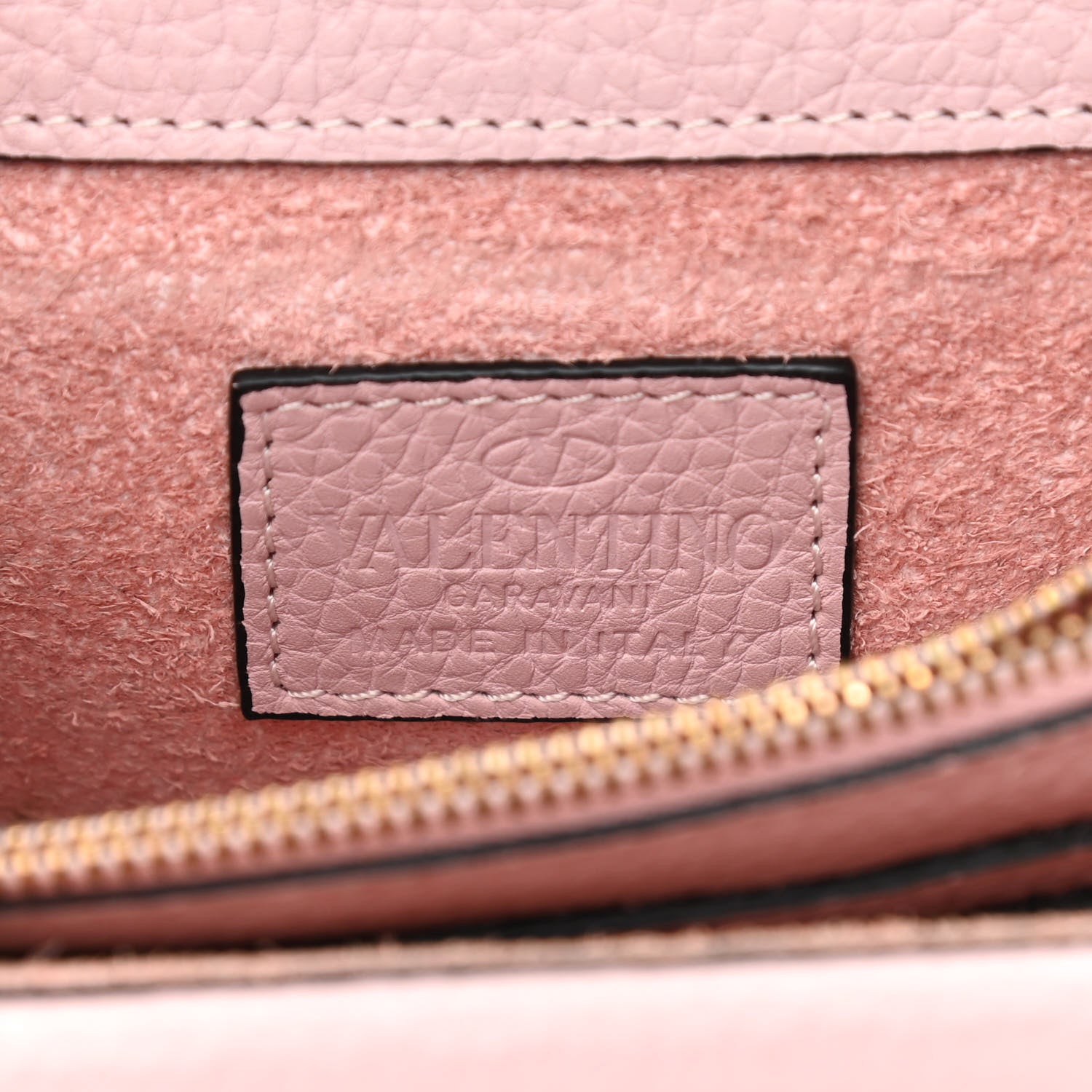 Valentino Garavani Pebbled Calfskin Rockstud Wallet on Chain Water Rose 5 of 9