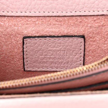 Valentino Garavani Pebbled Calfskin Rockstud Wallet on Chain Water Rose 5 of 9