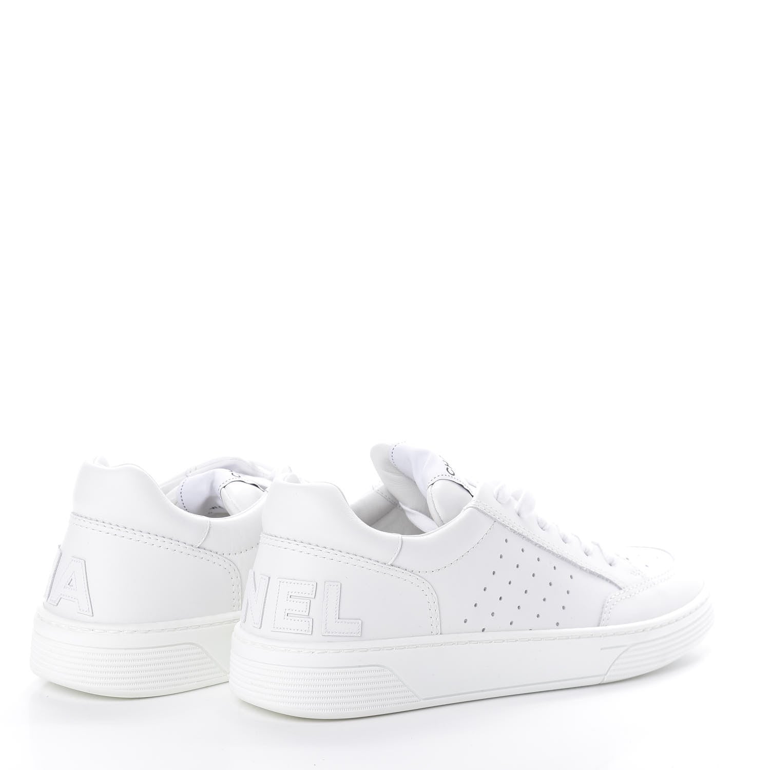 Chanel Calfskin Womens Logo Sneakers 42 White 4 of 7