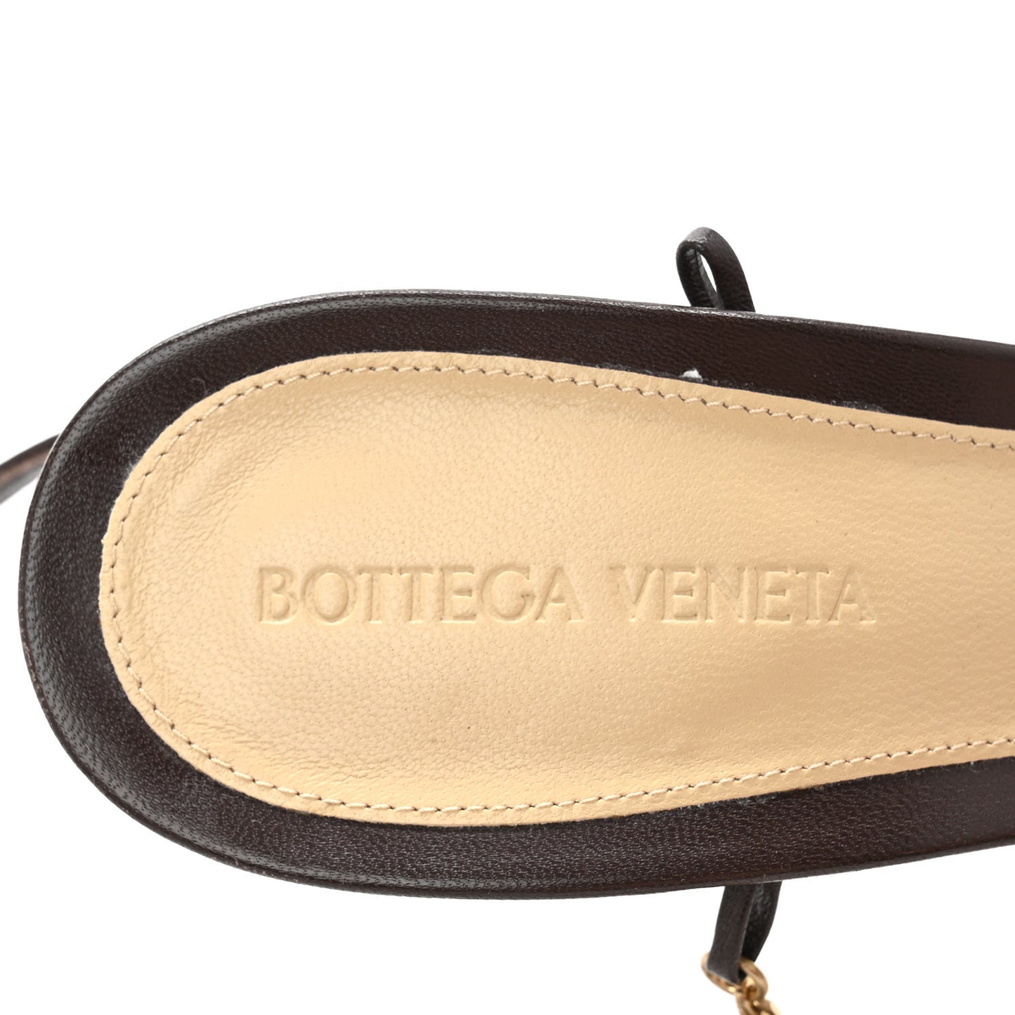 Lambskin Stretch Chain Strap 90mm Sandals 41 Ebony