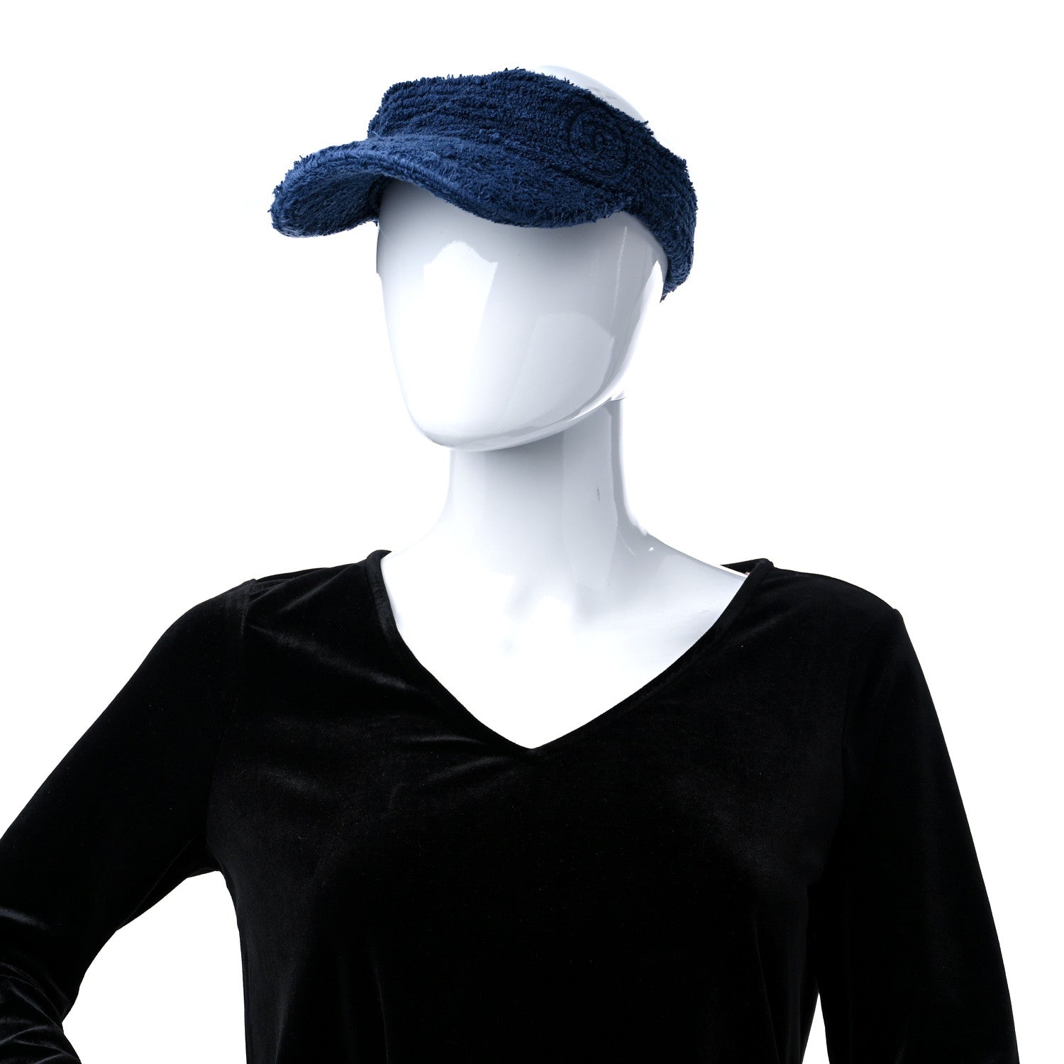 Chanel Cotton Terrycloth CC Visor Blue 2 of 7