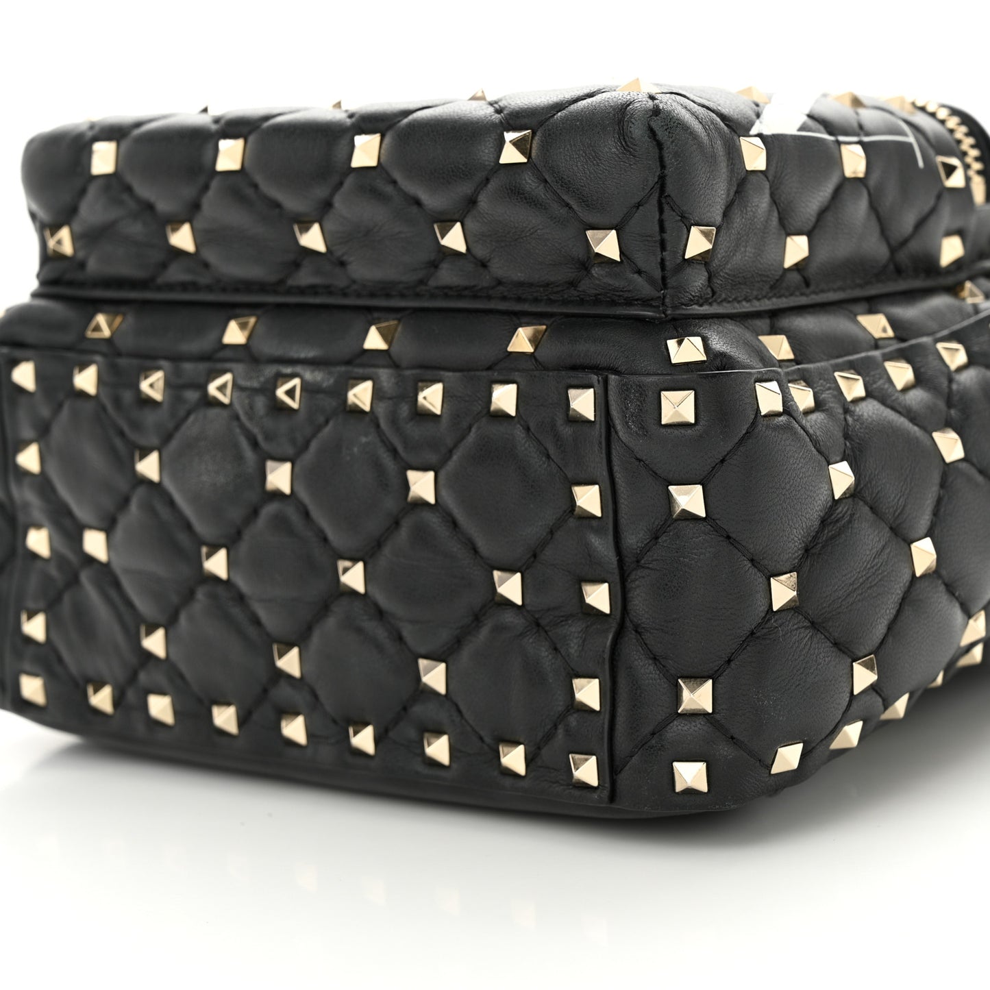 Lambskin VLTN Print Quilted Mini Rockstud Spike Backpack Black