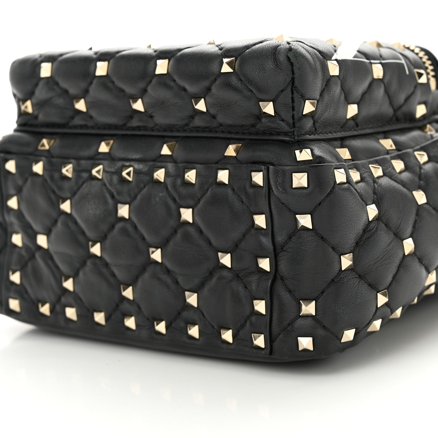 Valentino Garavani Lambskin VLTN Print Quilted Mini Rockstud Spike Backpack Black 10 of 14