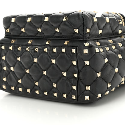 Valentino Garavani Lambskin VLTN Print Quilted Mini Rockstud Spike Backpack Black 10 of 14