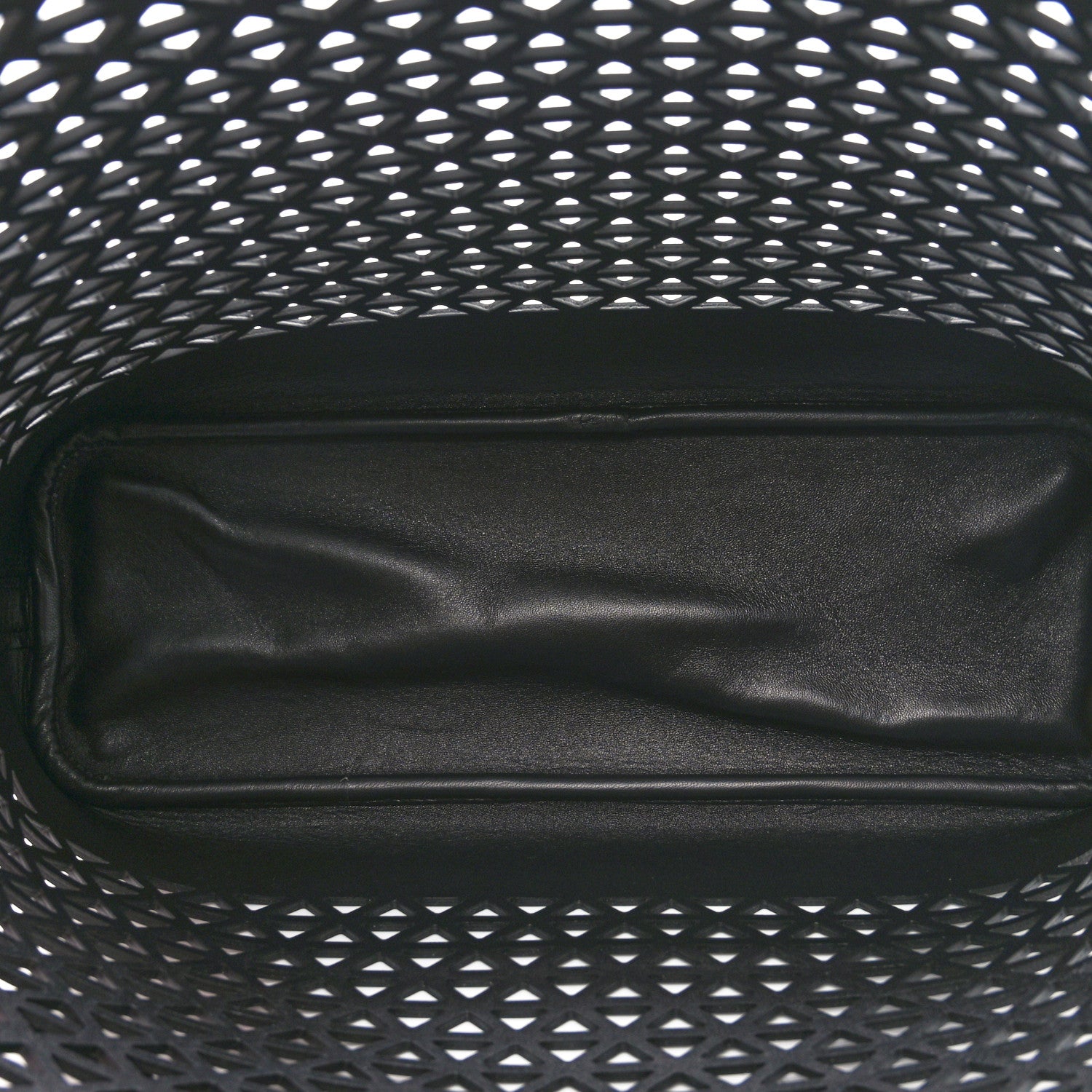 Prada City Calfskin Perforated Triangle Tote Black 6 of 10