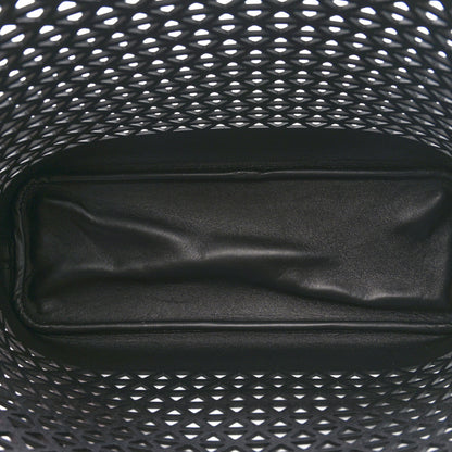 Prada City Calfskin Perforated Triangle Tote Black 6 of 10