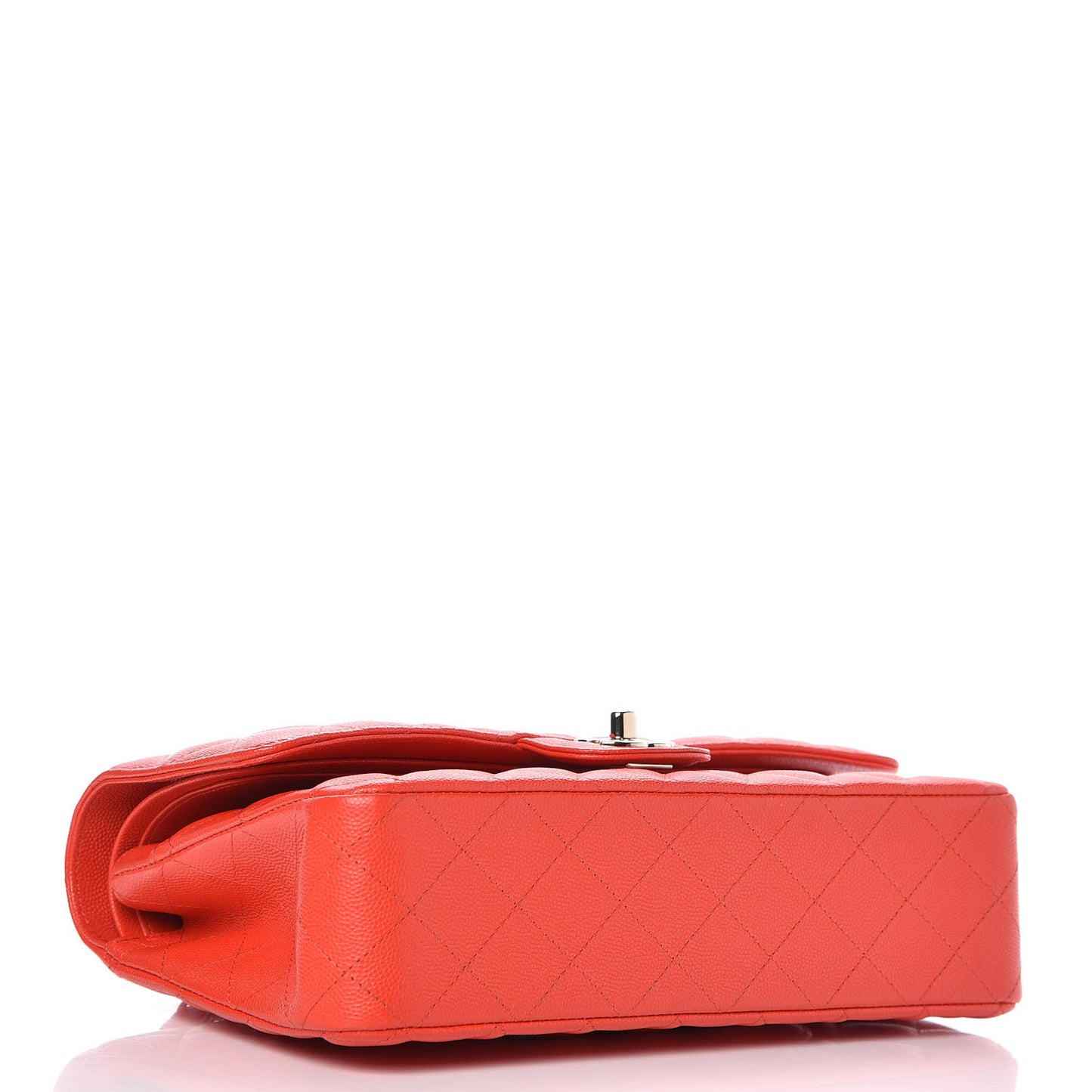 Caviar Quilted Medium Double Flap Red