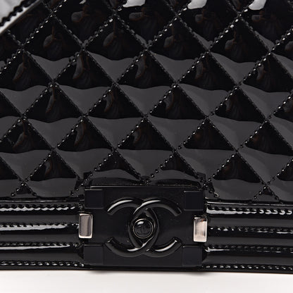 Chanel Patent Calfskin Quilted Medium Plexiglass Boy Flap Black 11 of 12