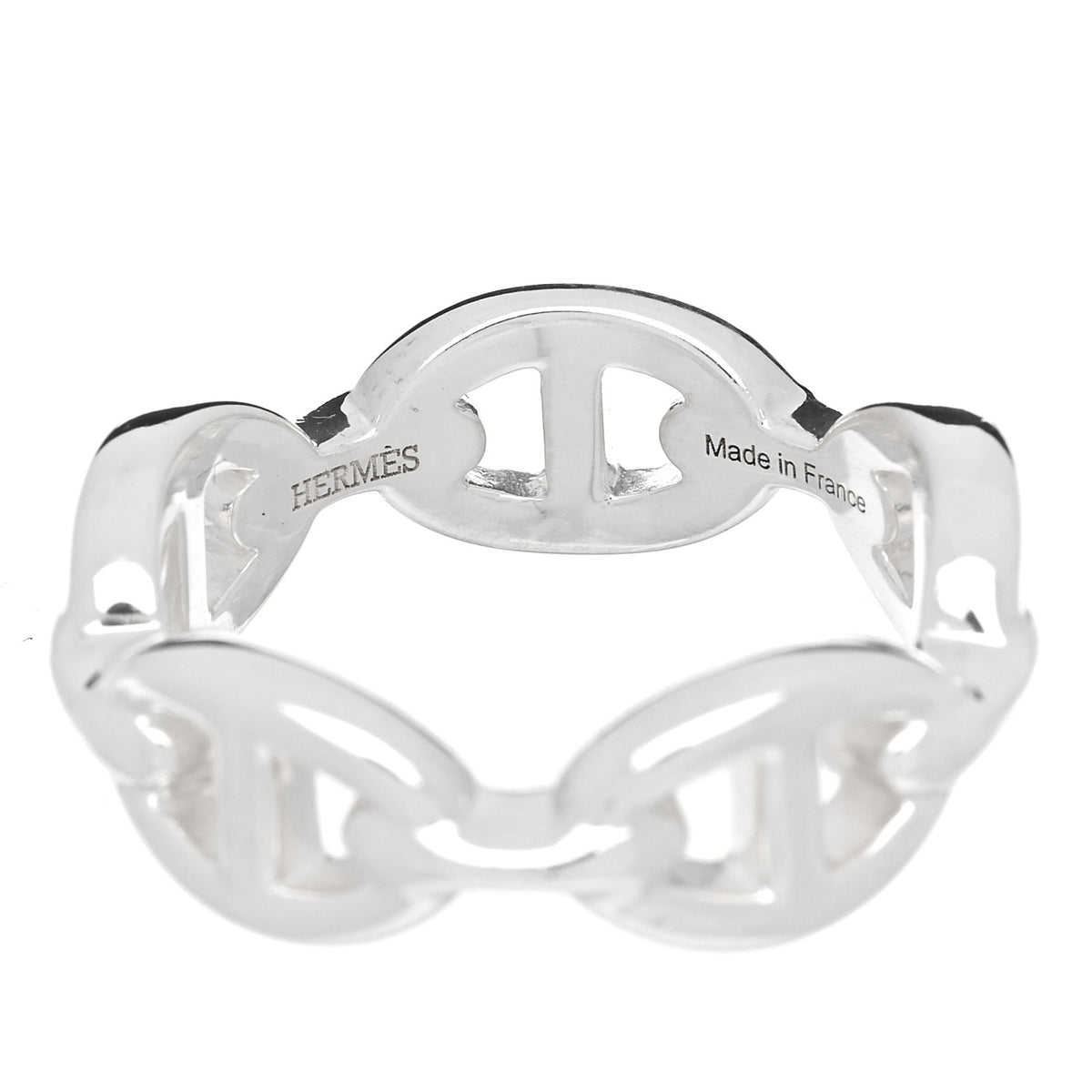 Sterling Silver PM Chaine d'Ancre Enchainee Band Ring 55 7.25