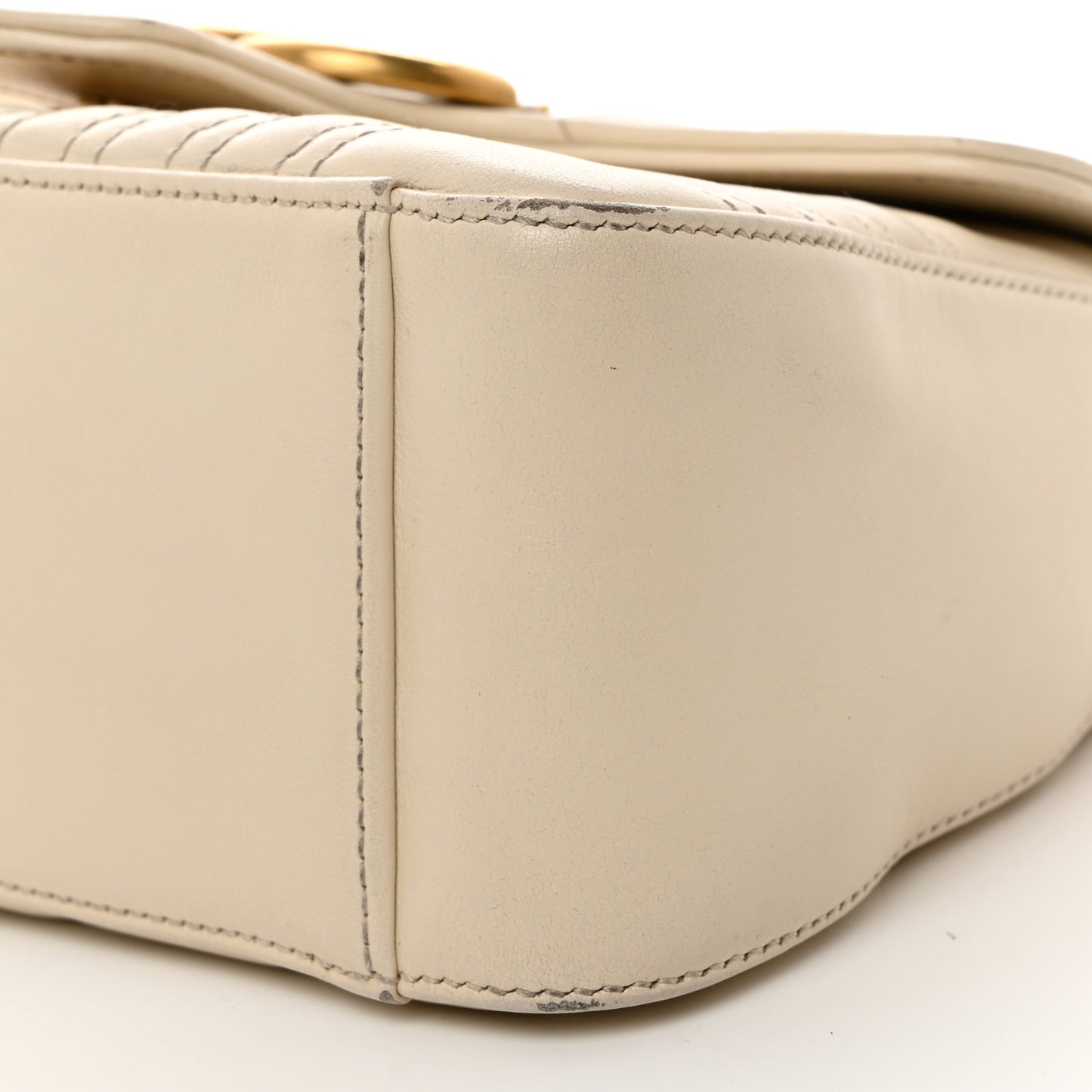 Calfskin Matelasse Mini GG Marmont Top Handle Shoulder Bag White