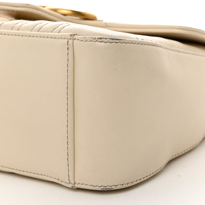 Gucci Calfskin Matelasse Mini GG Marmont Top Handle Shoulder Bag White 10 of 16