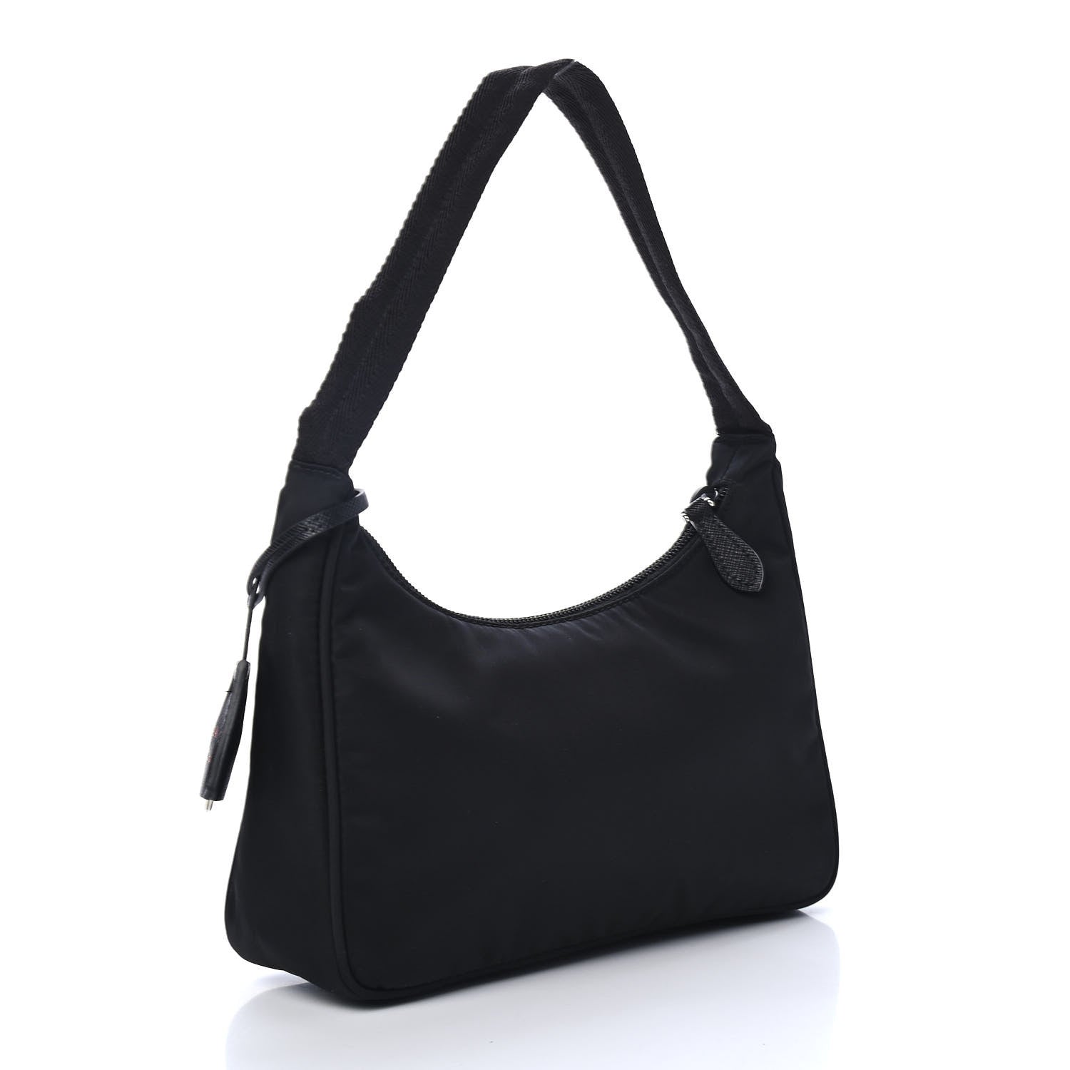 Prada Tessuto Nylon Saffiano Lunar New Year Mini Re-Edition 2000 Bag Black Fuoco 2 of 4