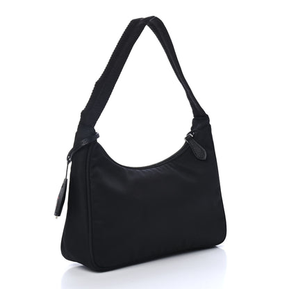 Prada Tessuto Nylon Saffiano Lunar New Year Mini Re-Edition 2000 Bag Black Fuoco 2 of 4