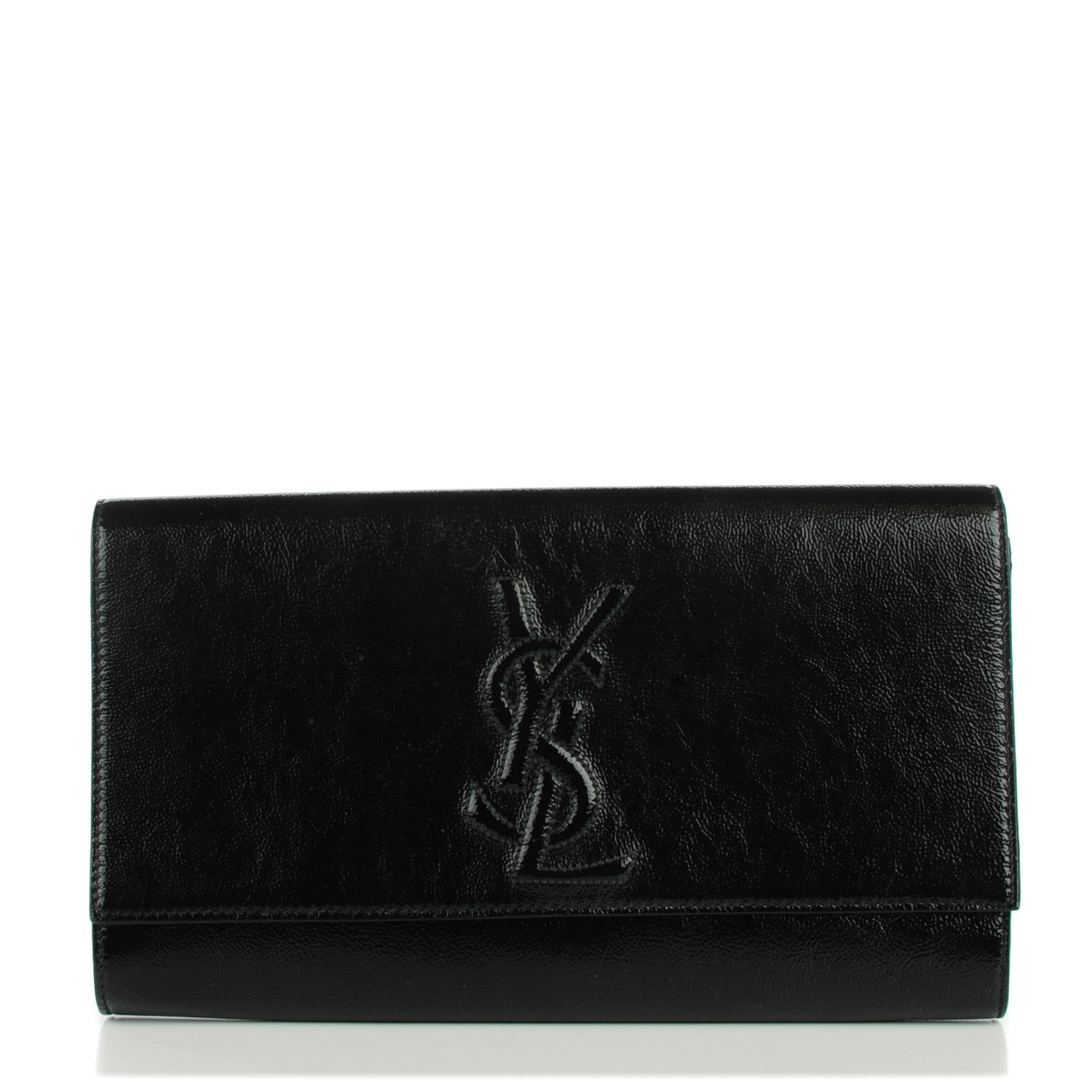 Saint Laurent Patent Monogram Large Belle De Jour Clutch Black 1 of 7