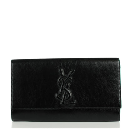 Saint Laurent Patent Monogram Large Belle De Jour Clutch Black 1 of 7