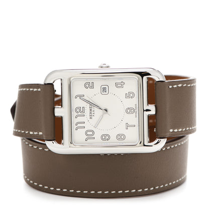 Hermes Stainless Steel Swift 29mm Cape Cod Double Tour Quartz Watch Etoupe 2 of 5