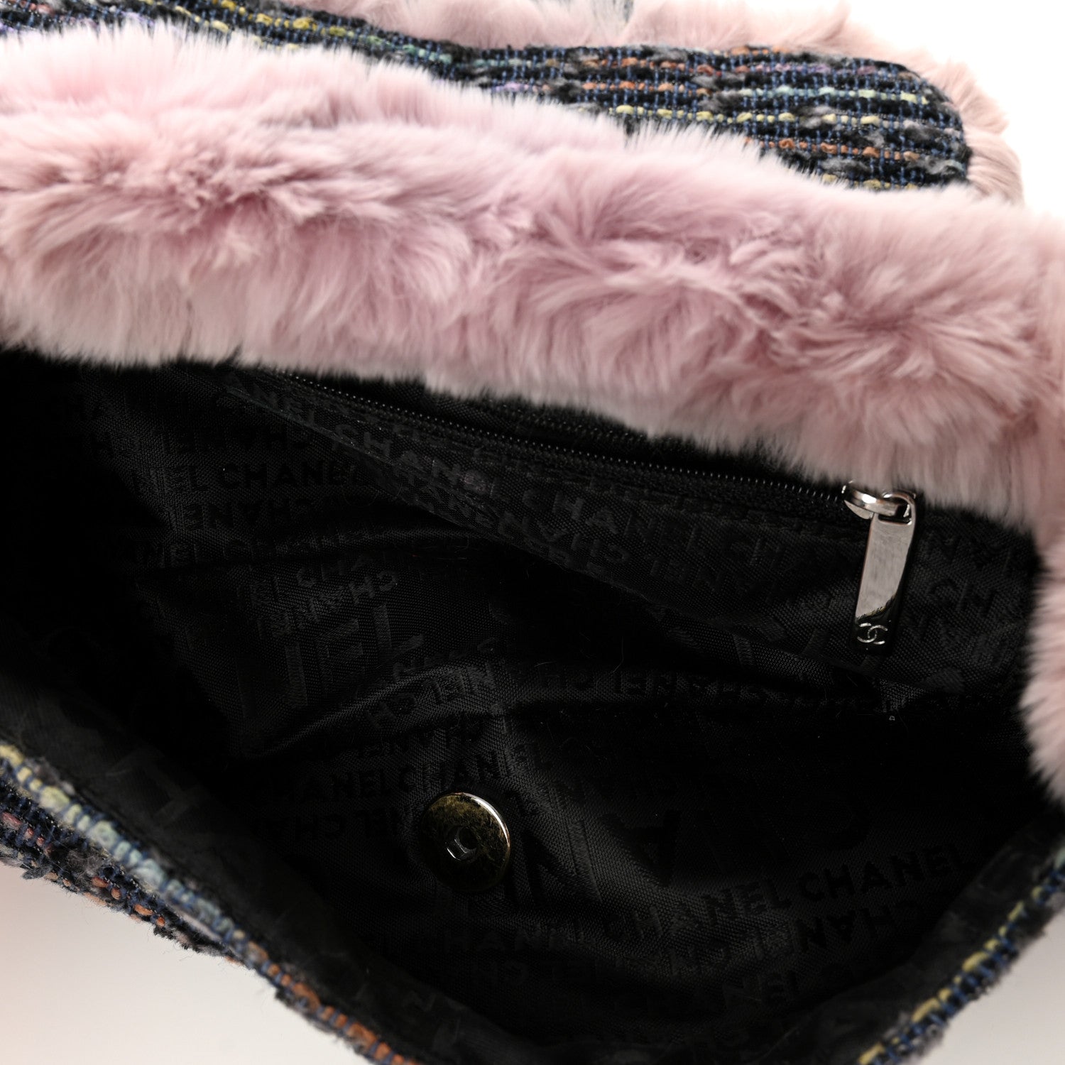 Chanel Rabbit Fur Tweed Small Fantasy Flap Pink 5 of 10