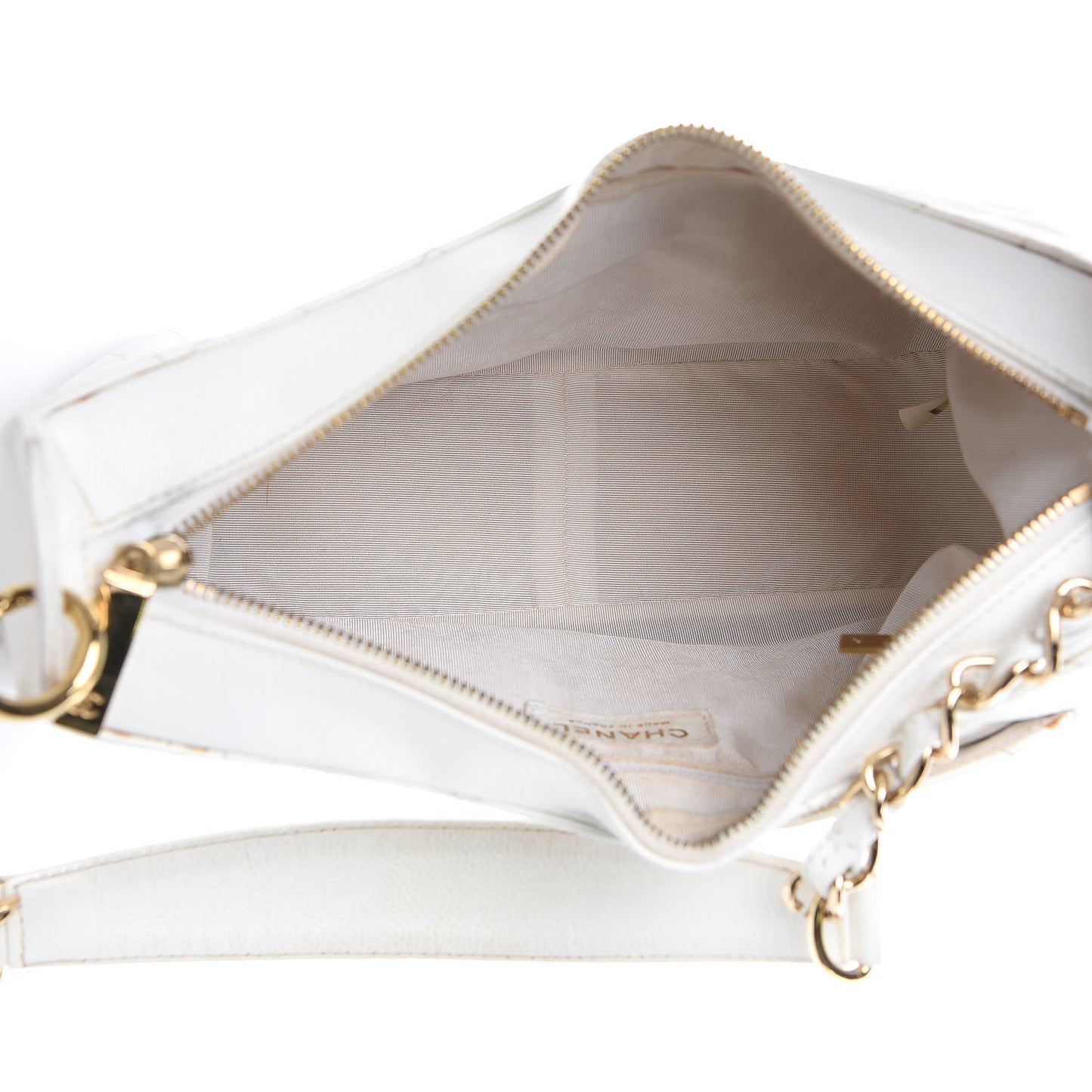Caviar Quilted Hobo White
