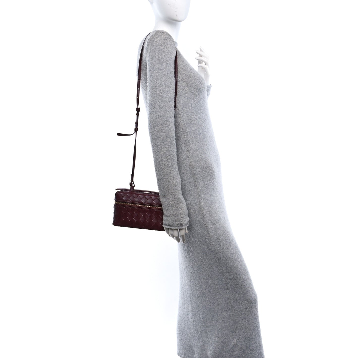 Calfskin Intrecciato Bang Bang Vanity Case Mahogany