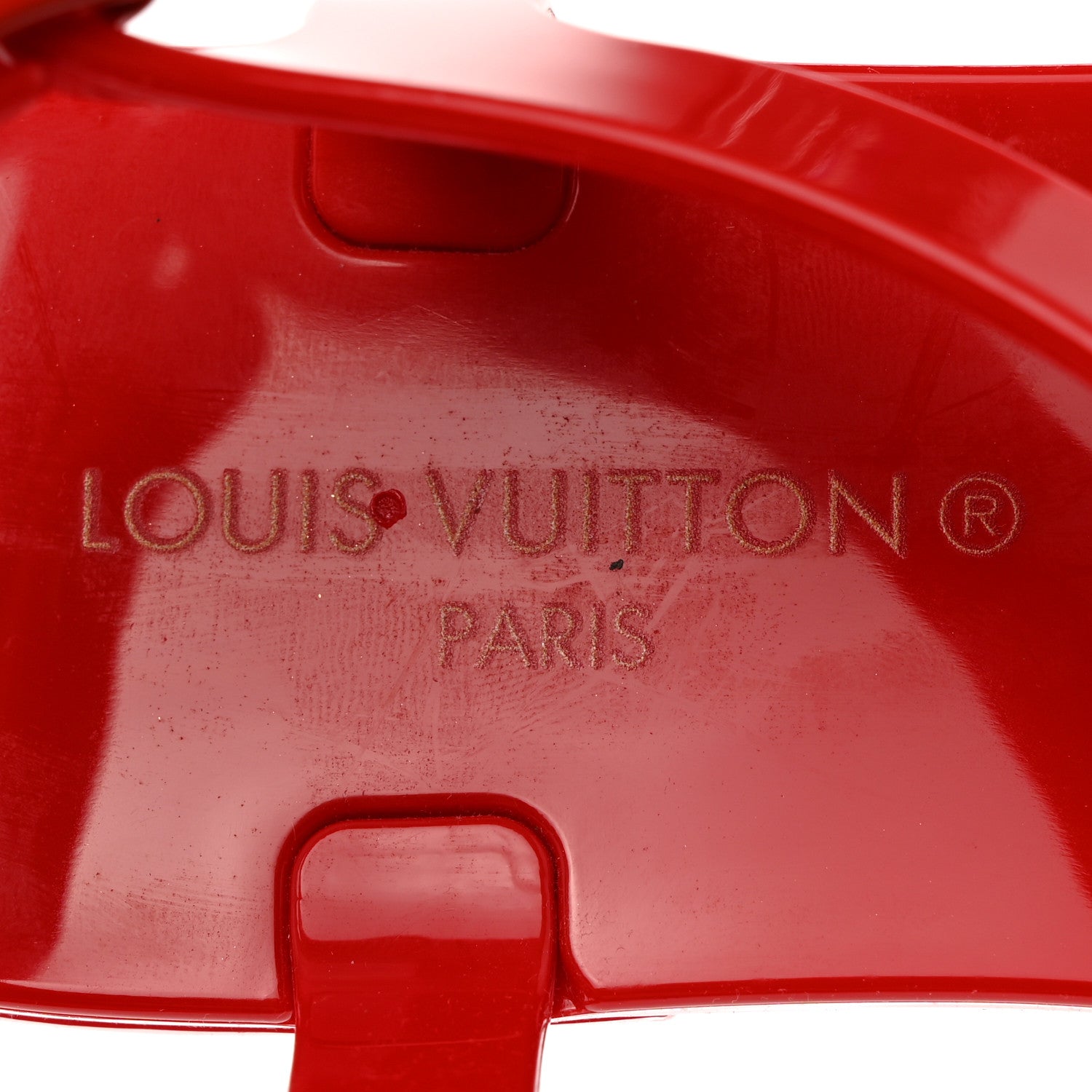 Louis Vuitton Rubber Bikini Thong Flat Sandals 38 Red 6 of 7