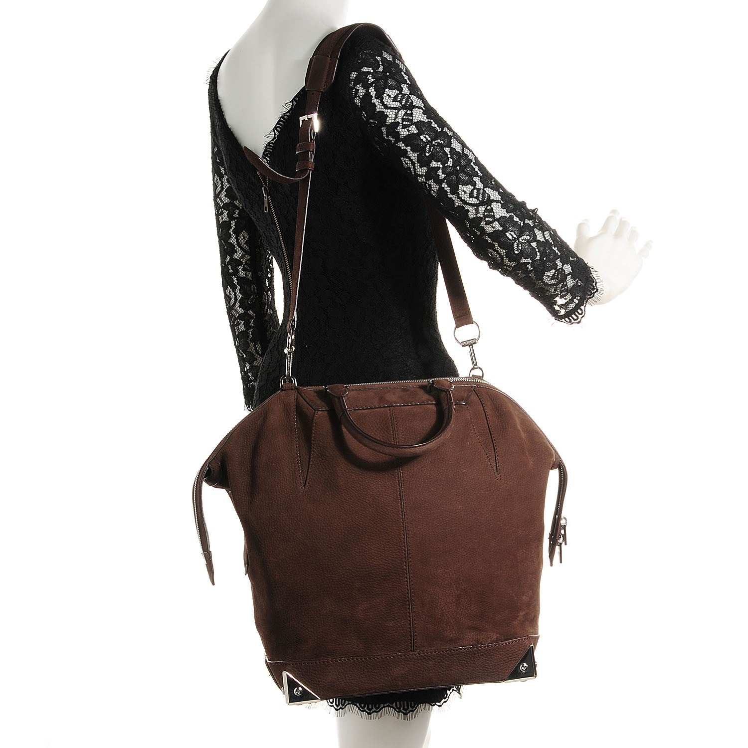 Alexander Wang Tumbled Nubuck Large Emile Espresso 2 of 8