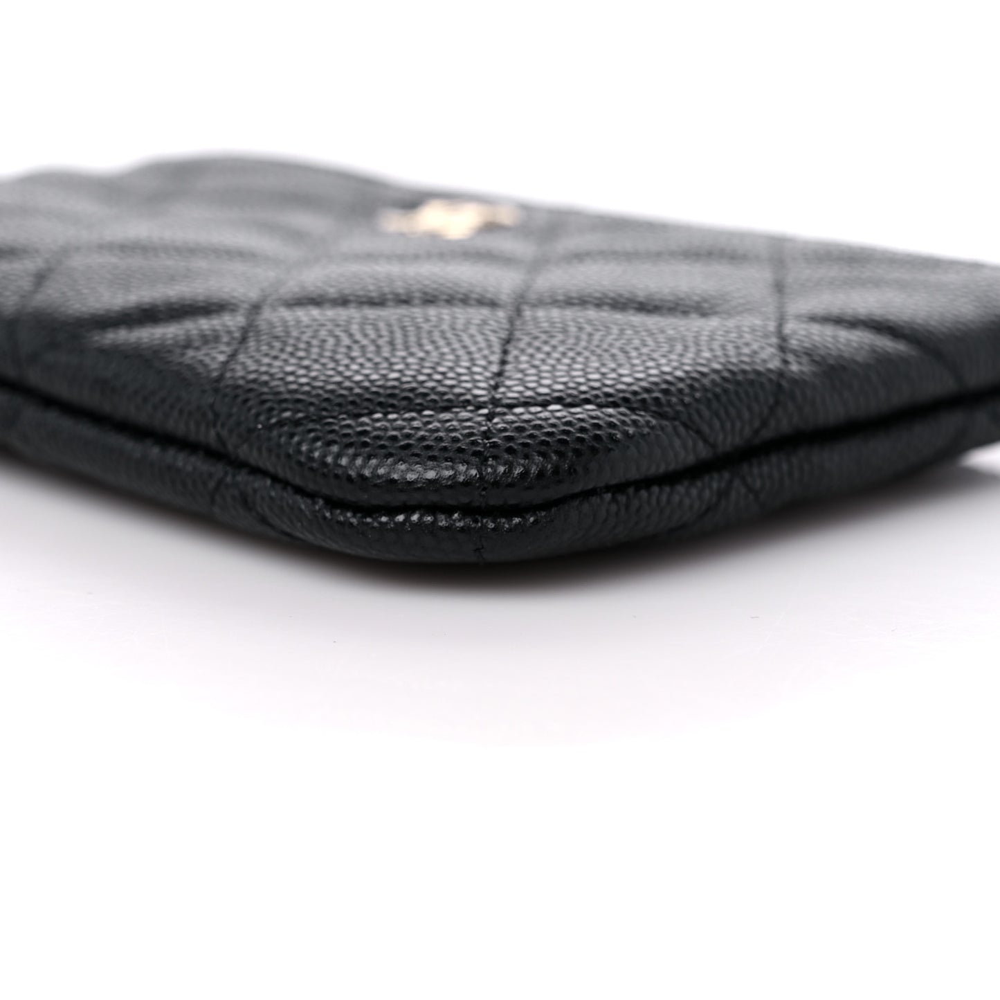 Caviar Quilted Small Cosmetic Case Black