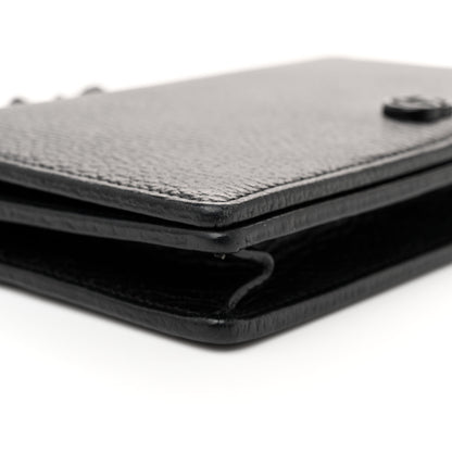 Gucci Dollar Calfskin Enamel Monochrome Mini GG Marmont Chain Wallet Black 8 of 11