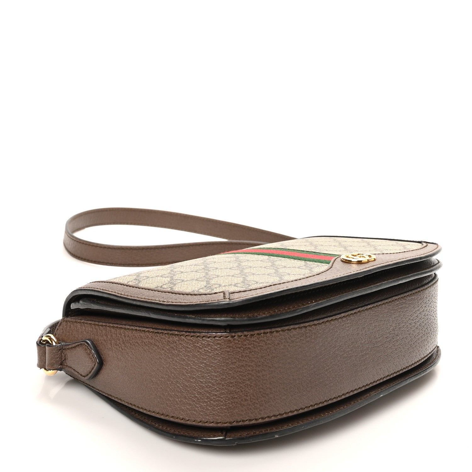 Gucci GG Supreme Monogram Web Small Ophidia Flap Messenger Bag Brown 4 of 10