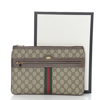Gucci GG Supreme Monogram Large Ophidia Pouch Clutch Brown 8 of 8