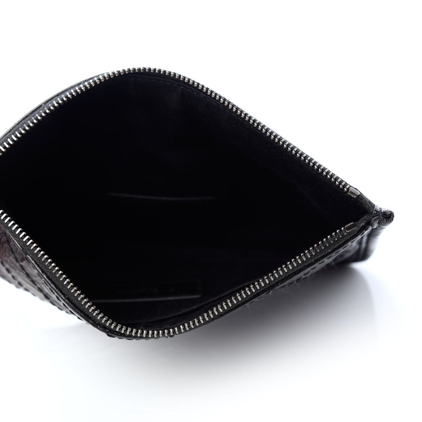 Crinkled Calfskin Matelasse Monogram Niki Bill Pouch Black