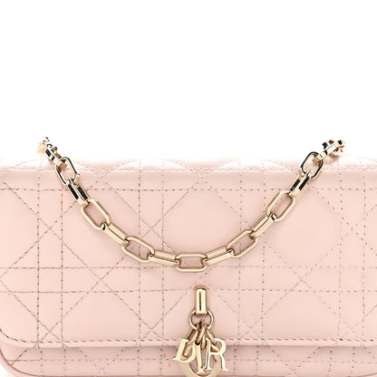 Christian Dior Lambskin Cannage Dior Talk Phone Pouch Rose Poudre 6 of 10