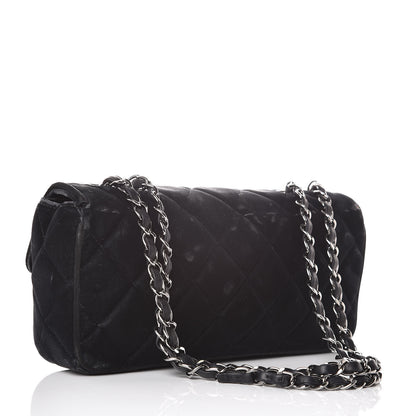 Chanel Velvet Quilted East West Flap Black 3 of 13