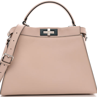 Fendi Vitello Seta Shiny Nappa Medium Peekaboo Iconic Satchel Soap Opale 8 of 12
