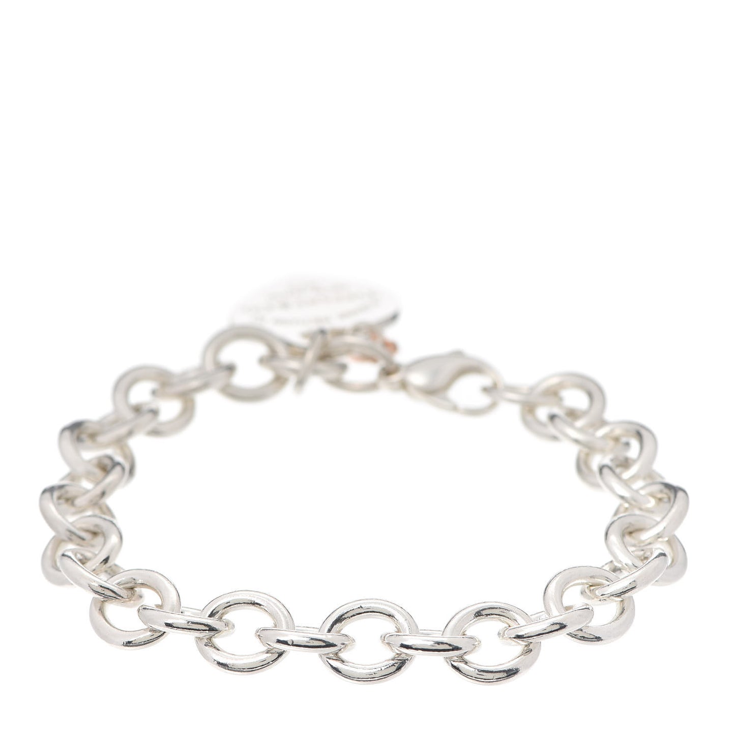 Sterling Silver Rubedo Return to Tiffany Heart Tag Key Charm Bracelet