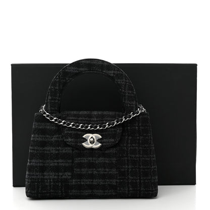 Chanel Printed Denim Quilted Nano Kelly Shopper Black Grey 11 of 11