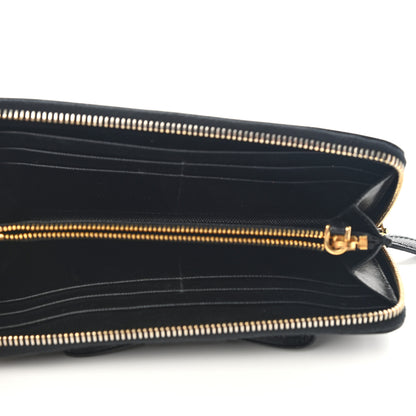 Prada Saffiano Fiocco Bow Zip Around Wallet Black 5 of 17