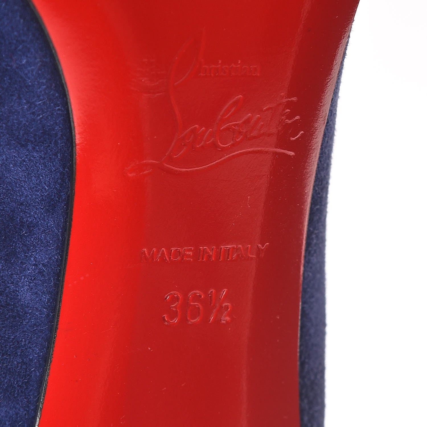 Christian Louboutin Veau Velours Belle 85 Ankle Boots 36.5 China Blue 9 of 12