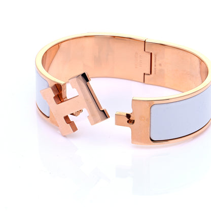 Hermes Enamel Wide Clic Clac H Bracelet GM White 4 of 8