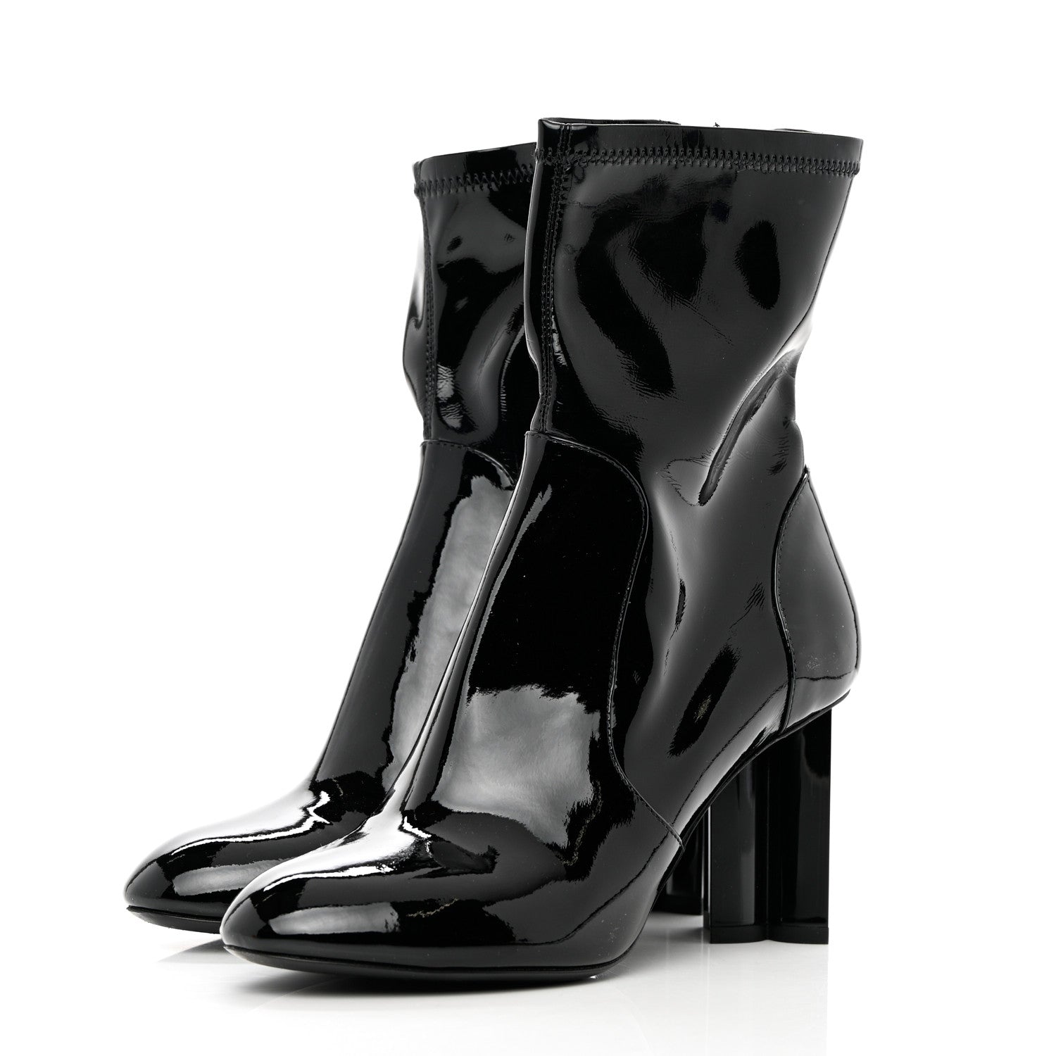 Louis Vuitton Patent Uniformes Silhouette Ankle Boots 36 Black 3 of 8
