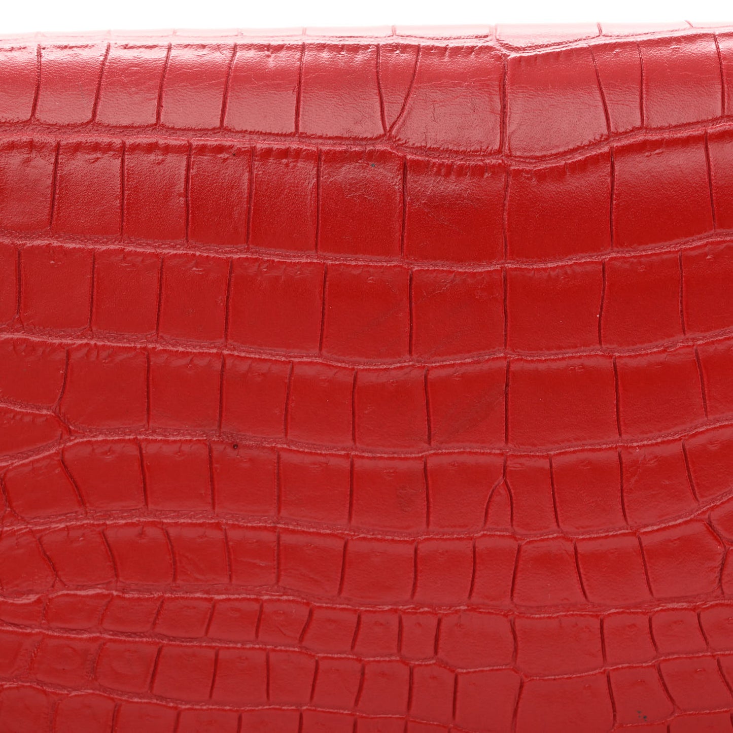 Calfskin Crocodile Embossed Kate Monogram Tassel Chain Wallet Rouge Eros