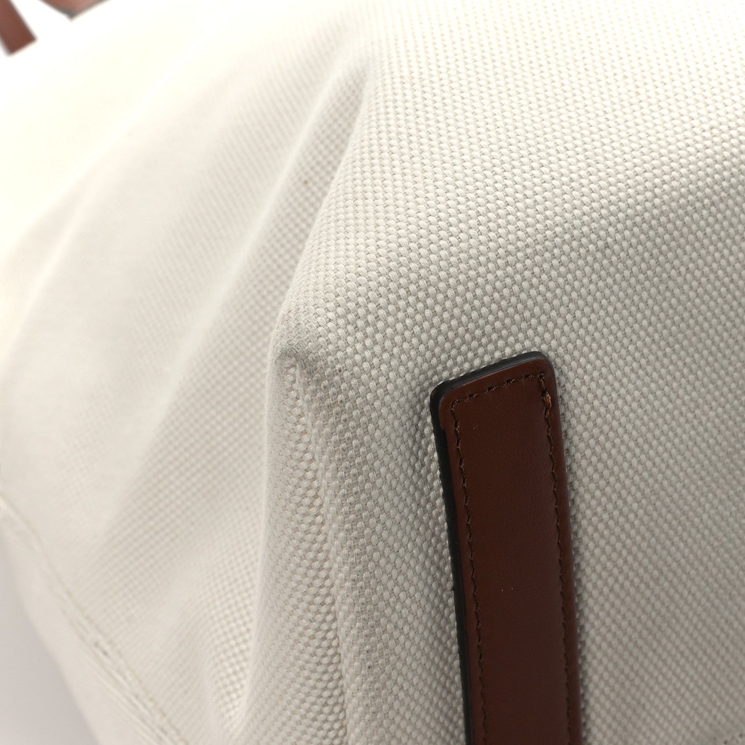 Burberry Cotton Canvas Calfskin Large Society Tote Bag Natural 7 of 10