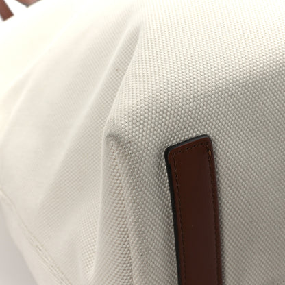 Burberry Cotton Canvas Calfskin Large Society Tote Bag Natural 7 of 10