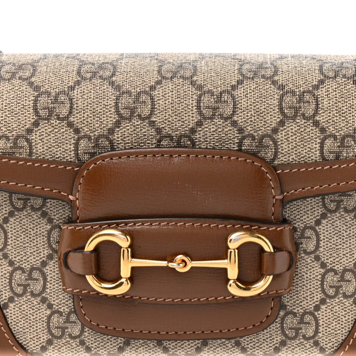GG Supreme Monogram Horsebit 1955 Belt Bag Beige Brown Sugar