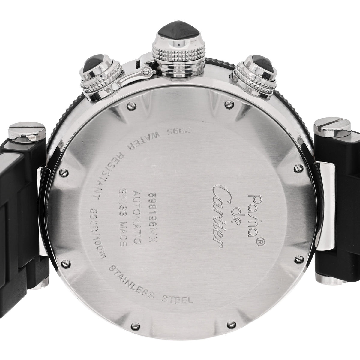 Cartier Stainless Steel Rubber 42mm Pasha Seatimer Date Chronograph Automatic Watch Black 4 of 4