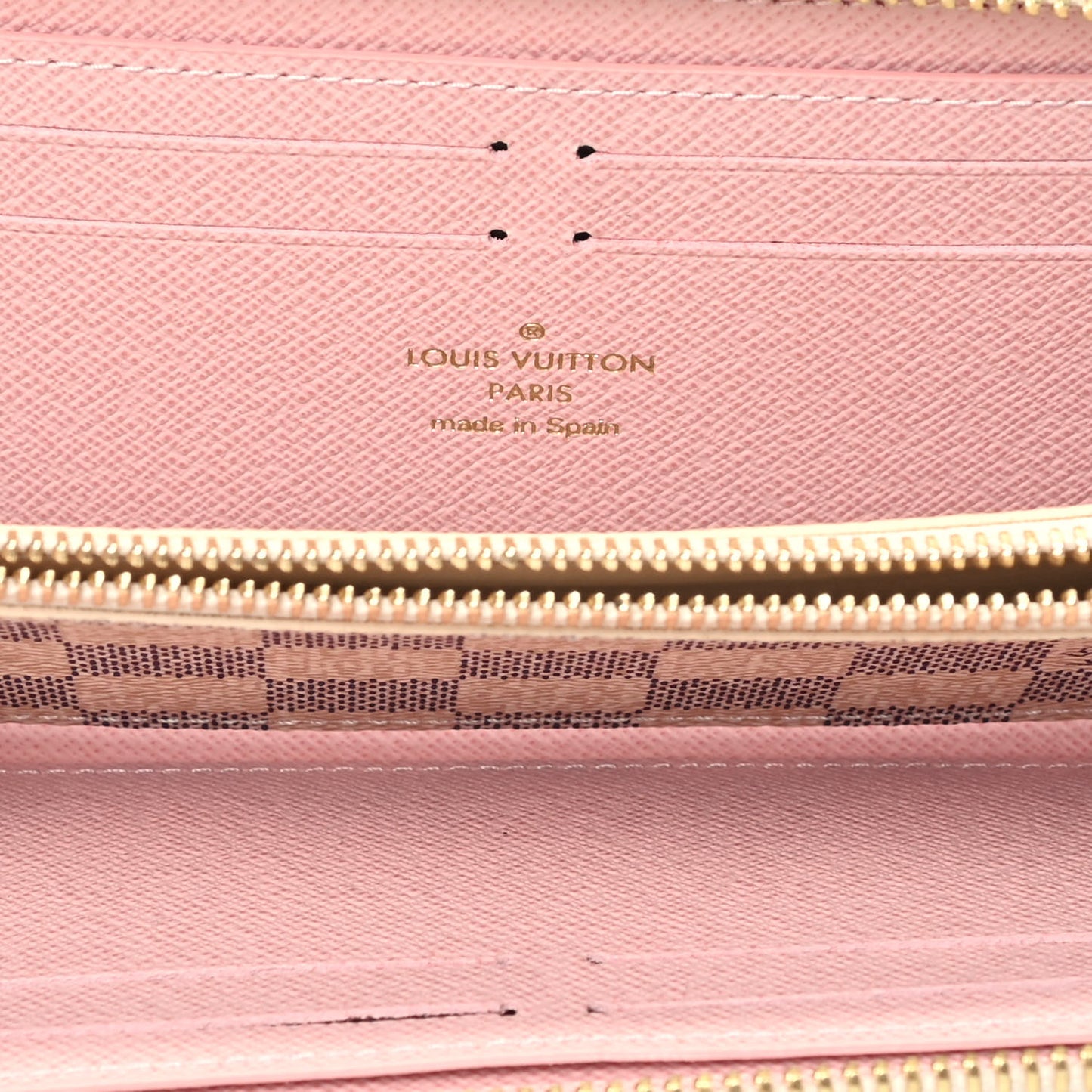 Damier Azur Clemence Wallet Rose Ballerine