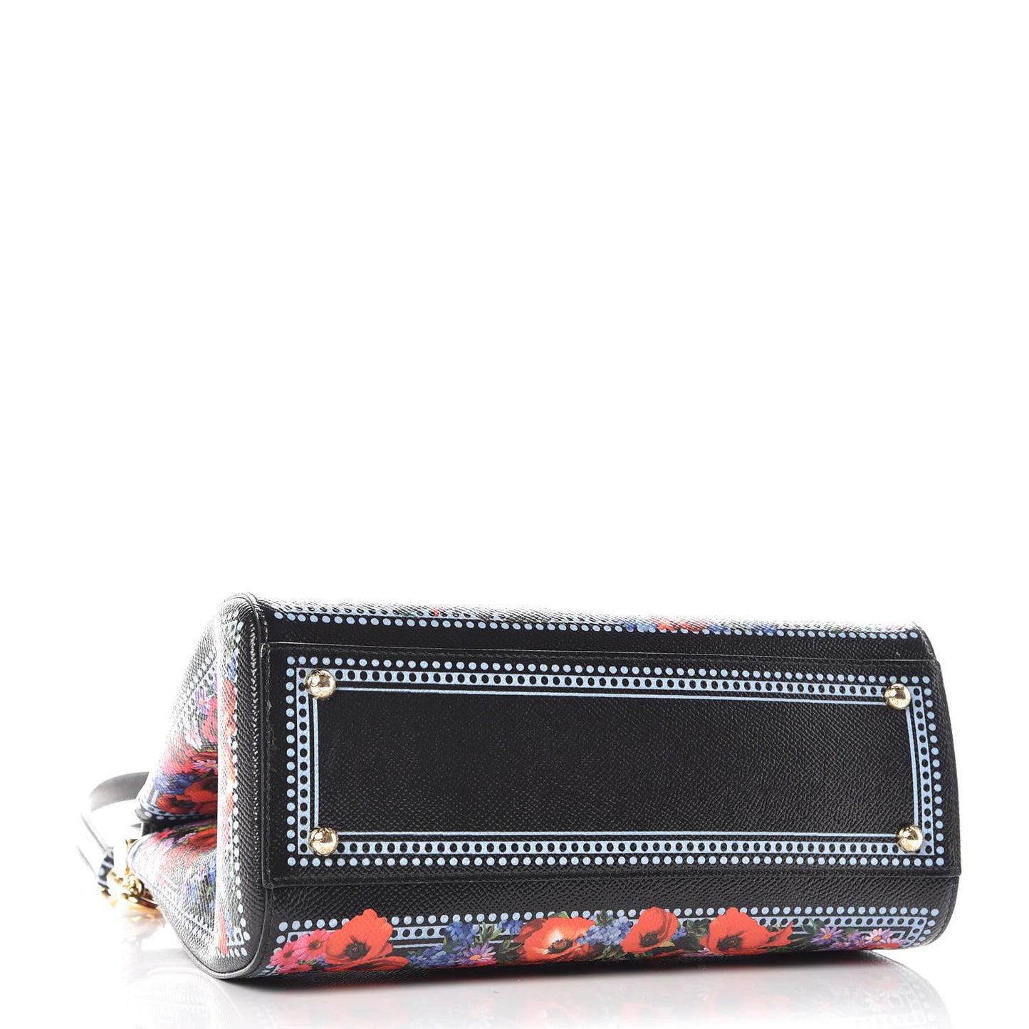 Dauphine Floral Print Medium Miss Sicily Satchel Black