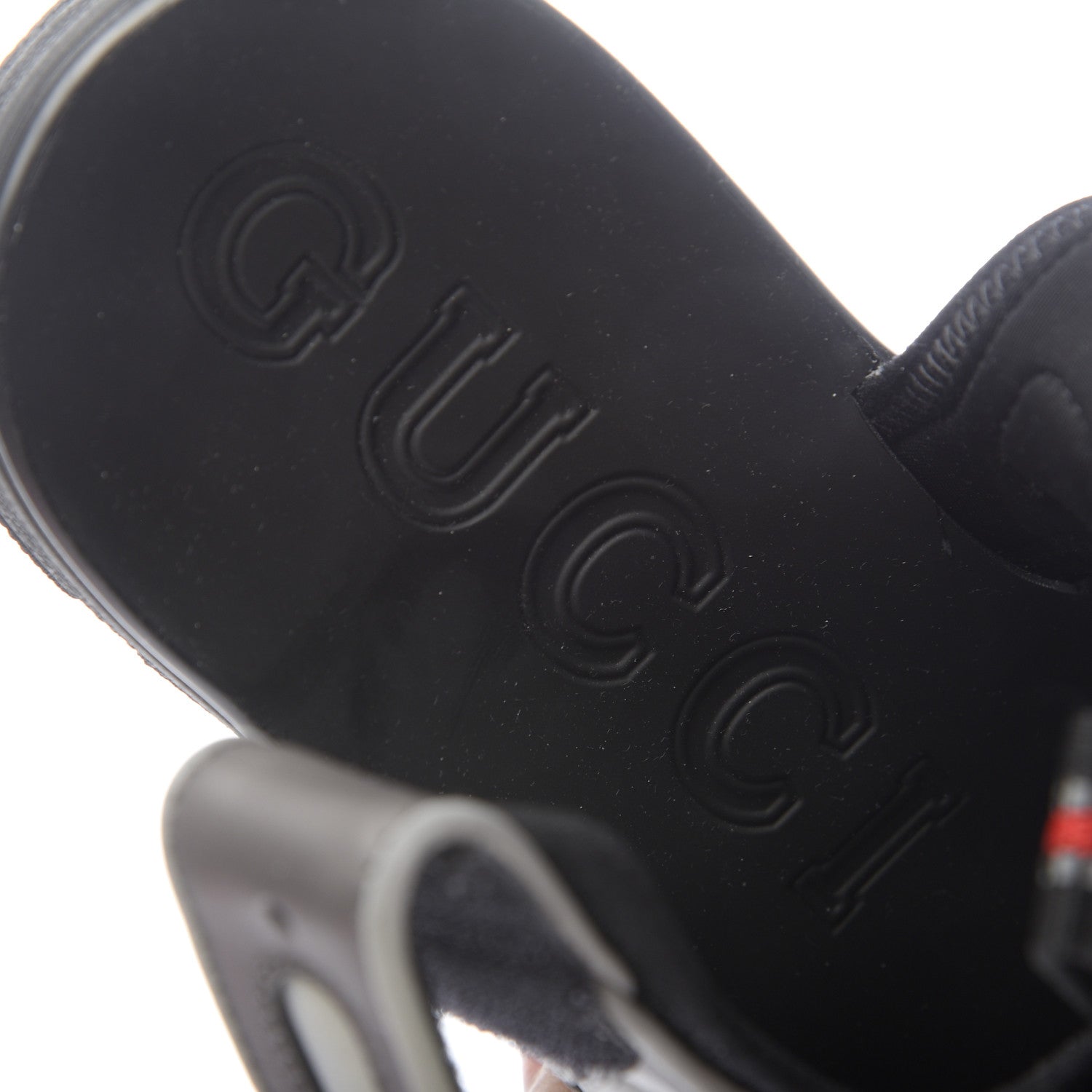 Gucci Mesh Fabric Tinsel Sport Sandals 36.5 Black Silver Green 6 of 8