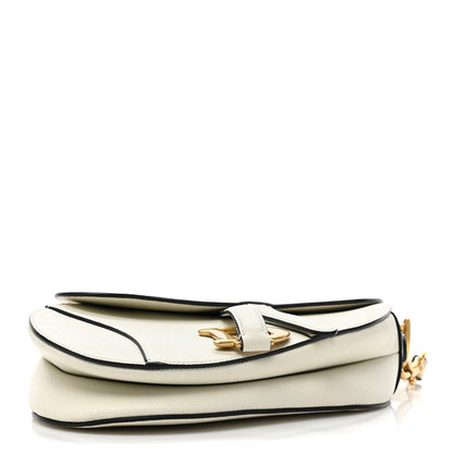 Christian Dior Grained Calfskin Saddle Bag With Strap Latte 4 of 13
