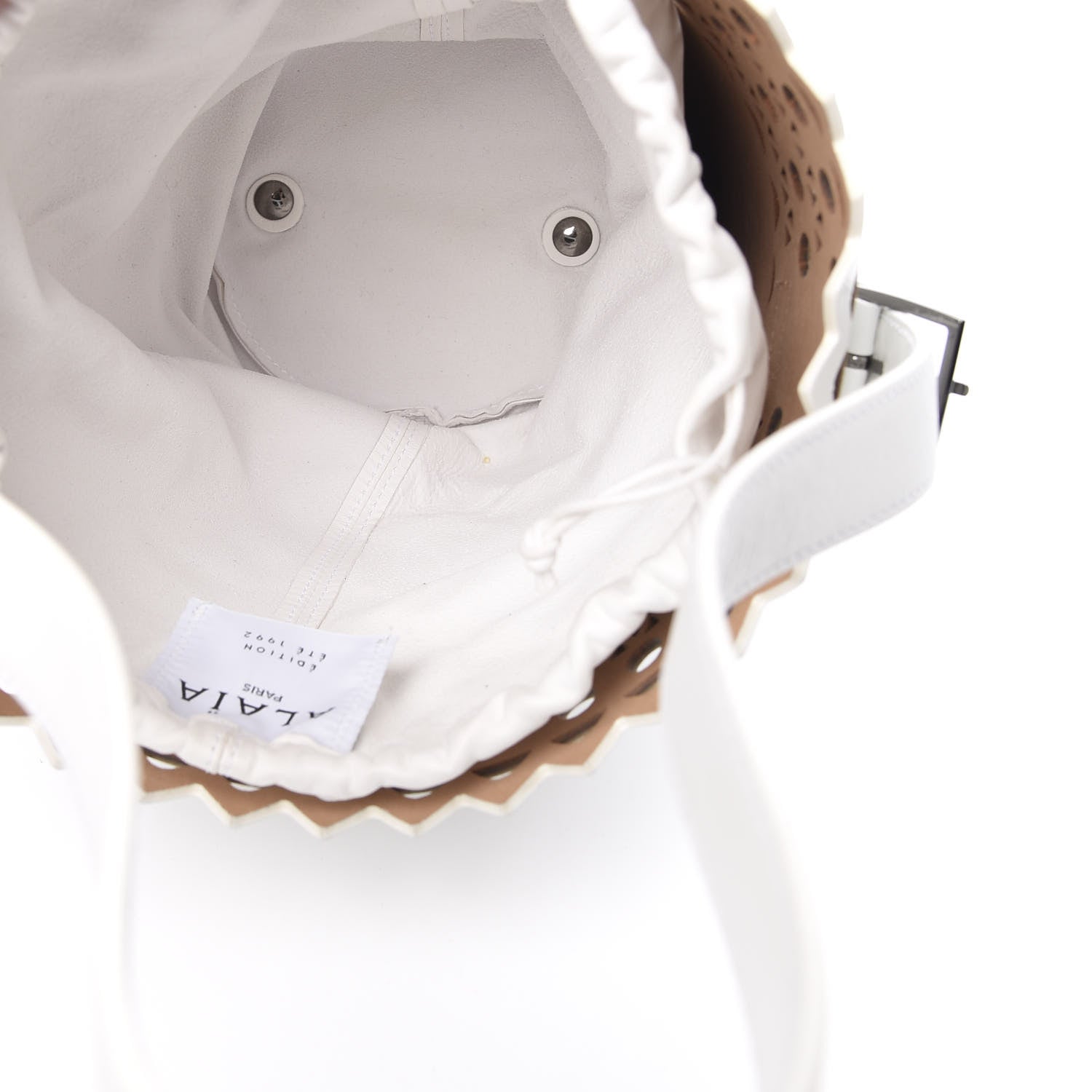 Alaia Lux Calfskin Vienne Edition 1992 Bucket Bag White 5 of 10