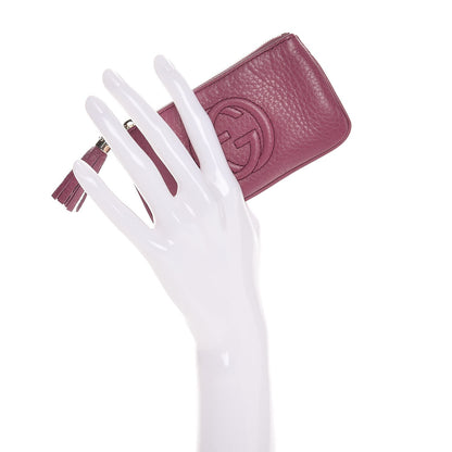 Gucci Pebbled Calfskin Soho Key Case Peonia Flower 2 of 8